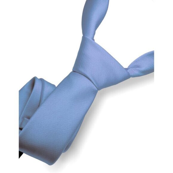 ⚡Men Baby Blue Imported Silk Blend Solid Formal Stylish Affordable Neck Tie - Picture 2 of 4